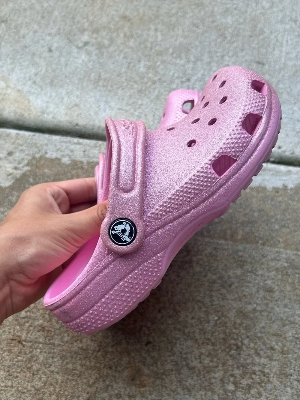 Like New Girls Pink Crocs